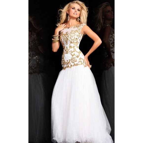 Luxurious Couture Wedding Evening Cocktail Embroidered Beaded Runway Gown Dress - Picture 1 of 16